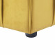 Yellow Velvet Tufted Piping Trim Square Cube Footstool Ottoman